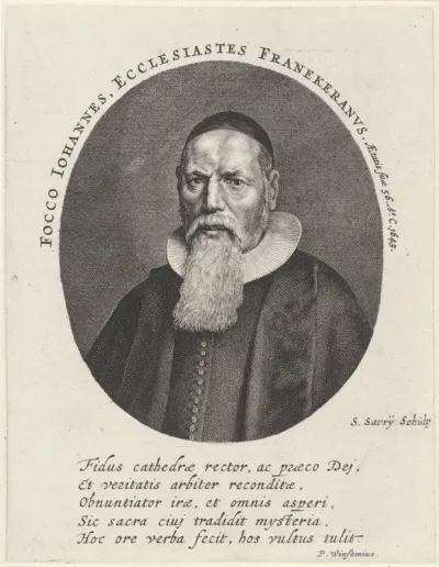 Portret van Johannes Focco, predikant te Franeker