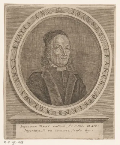 Portret van Johannes Francke op 60-jarige leeftijd