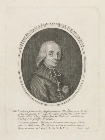Portret van Johannes Henricus, graaf van Franckenberg en aartsbisschop van Mechelen