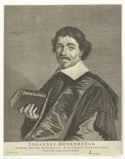 Portret van Johannes Hoornbeeck op 34-jarige leeftijd