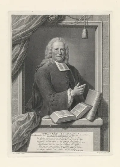 Portret van Johannes Plantinus op 61-jarige leeftijd