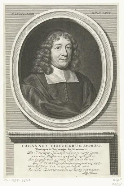 Portret van Johannes Visscher op 64-jarige leeftijd
