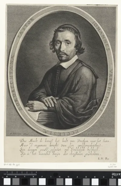 Portret van Johannes Vrechemius naar links