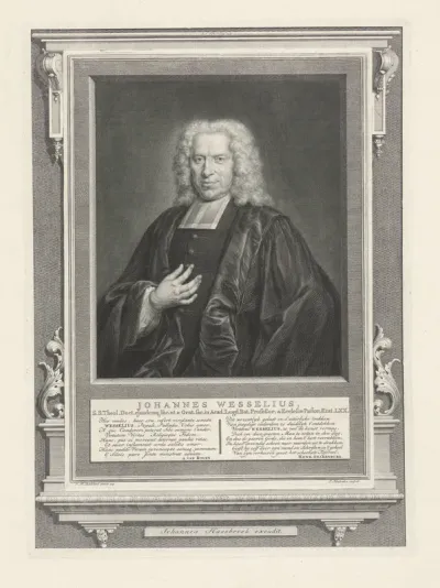 Portret van Johannes Wesselius op 70-jarige leeftijd