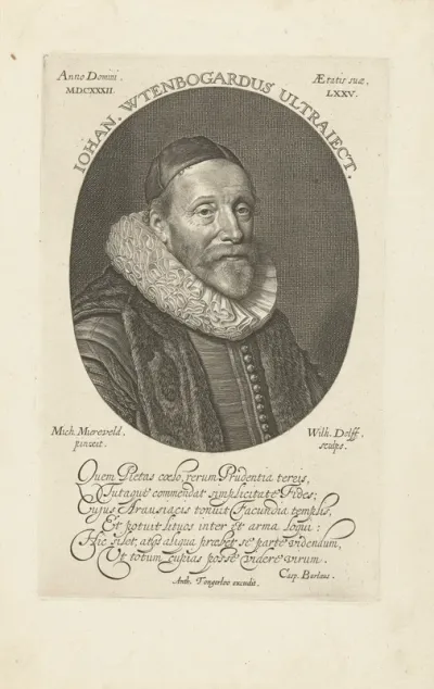 Portret van Johannes Wtenbogaert op 75-jarige leeftijd