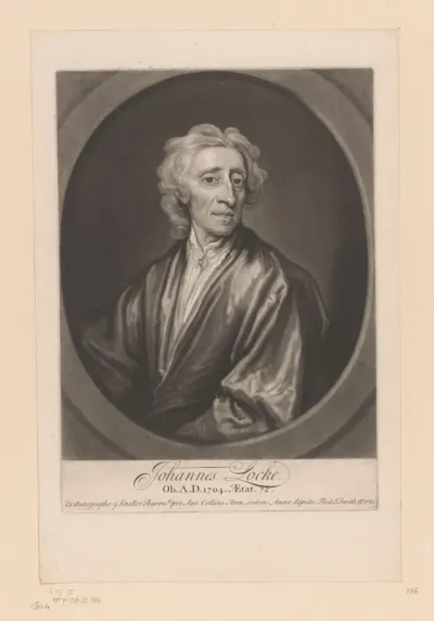 Portret van John Locke op 72-jarige leeftijd