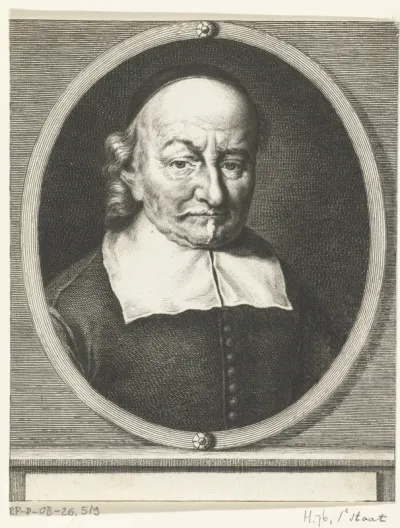 Portret van Joost van den Vondel op 84-jarige leeftijd