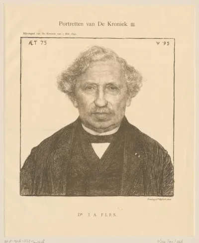 Portret van Joseph Alexander Fles op 75-jarige leeftijd