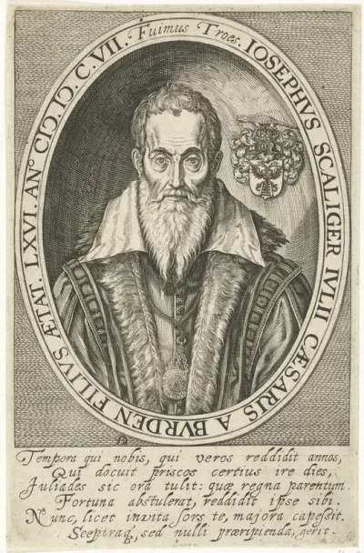 Portret van Josephus Scaliger op 66-jarige leeftijd