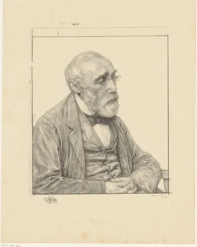 Portret van Jozef Israëls met gevouwen handen