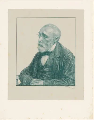 Portret van Jozef Israëls met gevouwen handen