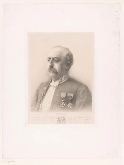 Portret van Jules Audent, burgemeester van Charleroi, driekwart naar links