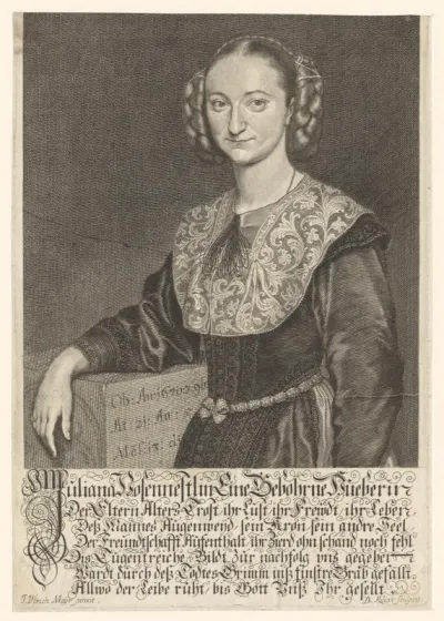 Portret van Juliana Hostennestel op 21-jarige leeftijd
