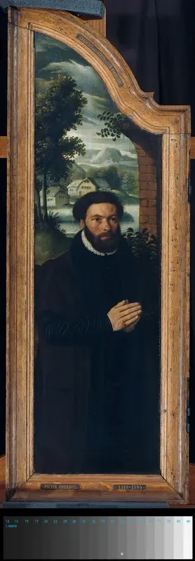 Portret van Julien de Brouckere, linkerzijpaneel van een drieluik
