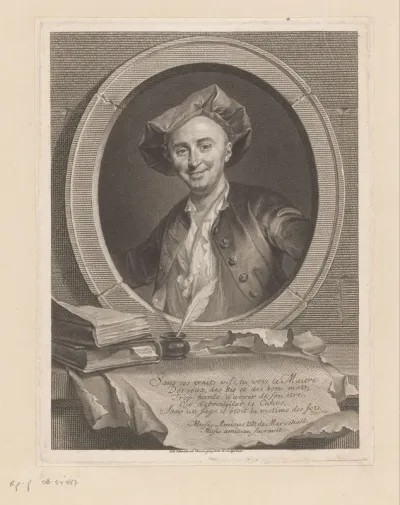 Portret van Julien Offray de La Mettrie
