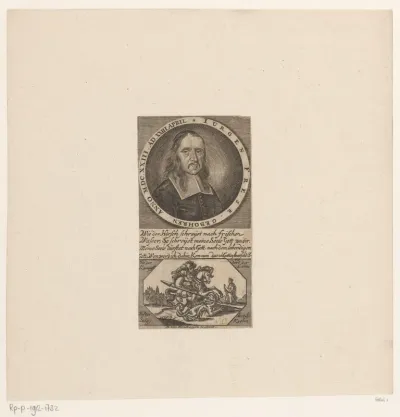 Portret van Jürgen Frese en een voorstelling van heilige Joris en de draak