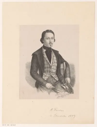 Portret van juridisch student R. Fervier