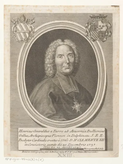 Portret van kardinaal Henri-Osvald de La Tour d'Auvergne de Bouillon