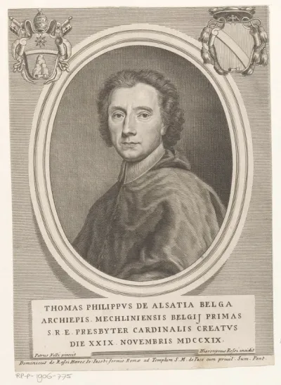 Portret van kardinaal Thomas Philip Wallrad d'Hénin-Liétard d'Alsac-Boussu de Chimay