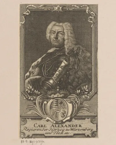Portret van Karel Alexander, hertog van Württemberg