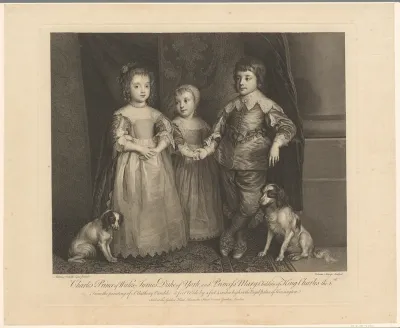 Portret van Karel II van Engeland, Maria Henriëtte en Jacobus II als kinderen
