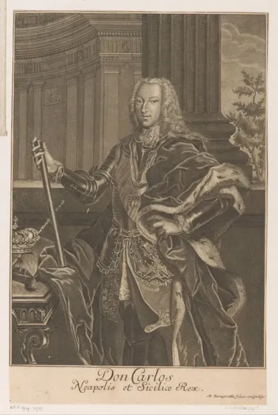 Portret van Karel III als koning van Napels en Sicilië