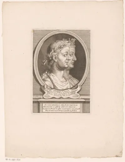 Portret van Karel III de Dikke en Lodewijk V