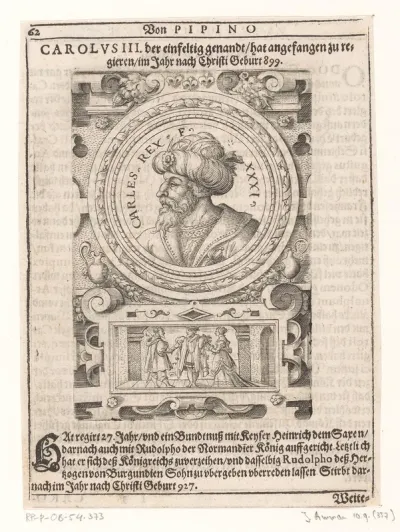 Portret van Karel III de Eenvoudige, koning van Frankrijk