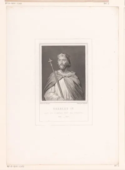 Portret van Karel III de Eenvoudige, koning van Frankrijk