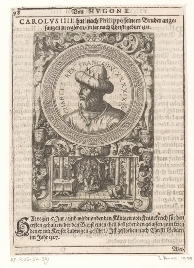 Portret van Karel IV, koning van Frankrijk en Navarra