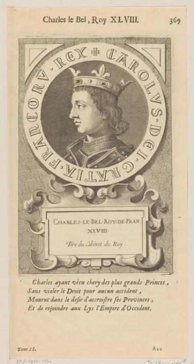 Portret van Karel IV, koning van Frankrijk en Navarra