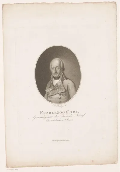 Portret van Karel Lodewijk Johan, aartshertog van Oostenrijk
