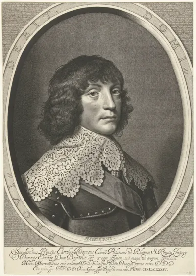 Portret van Karel Lodewijk, keurprins van de Palts op 16-jarige leeftijd