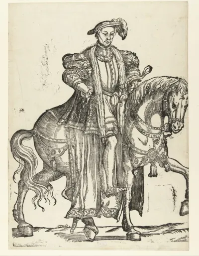 Portret van Karel van Orléans te paard