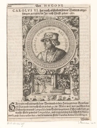 Portret van Karel VI, koning van Frankrijk