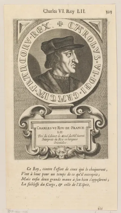 Portret van Karel VI, koning van Frankrijk