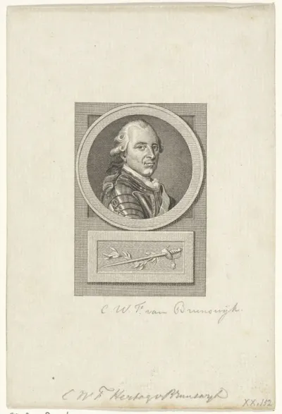 Portret van  Karel Willem Ferdinand hertog van Brunswijk-Wolfenbüttel