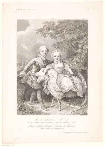 Portret van Karel X van Frankrijk en Clothilde van Frankrijk als kinderen