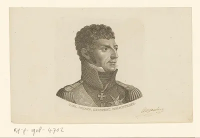 Portret van Karel XIV Johan, koning van Zweden en Noorwegen