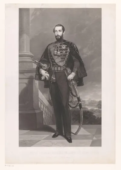 Portret van Karel XV, koning van Zweden en Noorwegen