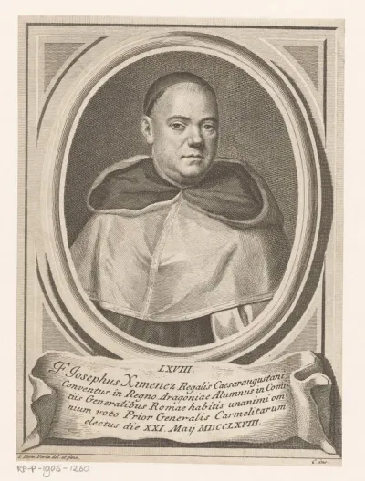 Portret van karmelieten broeder Josephus Ximenes