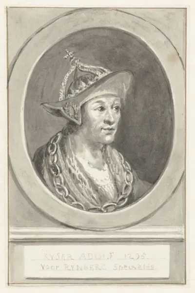 Portret van keizer Adolf VII van Nassau, in ovaal, naar rechts
