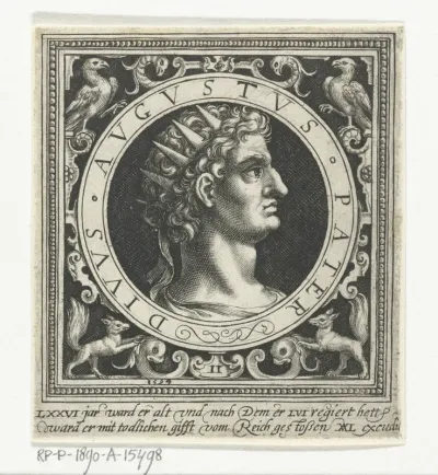 Portret van keizer Augustus op medaillon