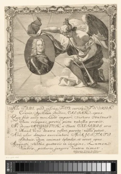 Portret van keizer Karel VI met allegorie
