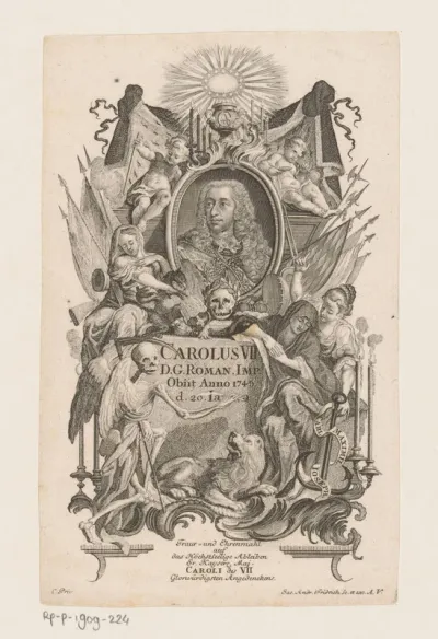 Portret van keizer Karel VII Albrecht ter nagedachtenis aan zijn overlijden in 1745