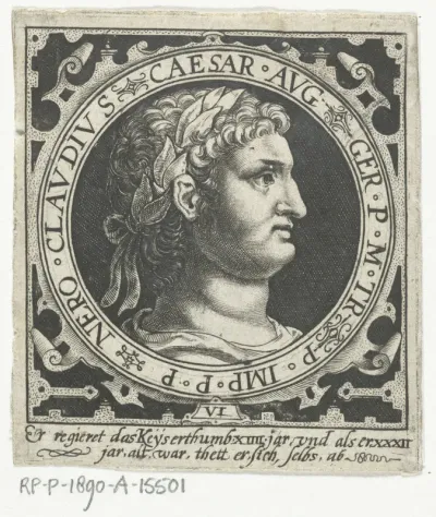 Portret van keizer Nero op medaillon