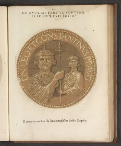 Portret van keizers Leo IV en zijn zoon Constantijn VI