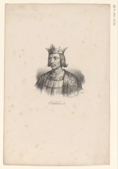 Portret van koning Childebert II