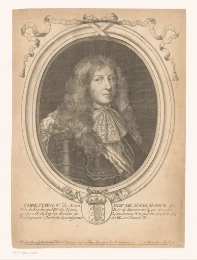 Portret van koning Christiaan V van Denemarken