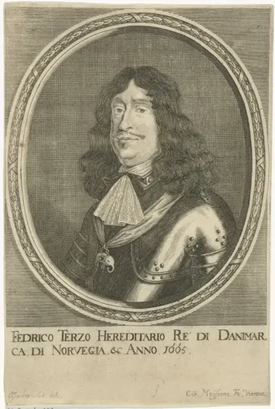 Portret van koning Frederik III van Denemarken en Noorwegen